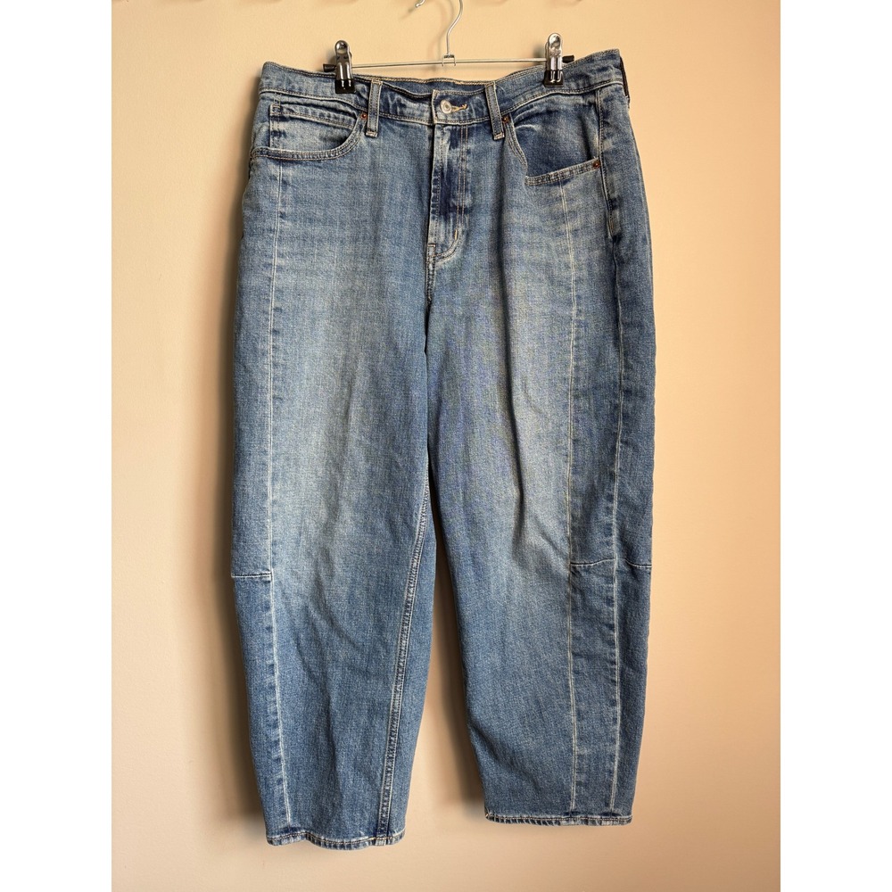 Old Navy Womens Blue HR Baggy Barrel Leg Ayla Jeans 12 Denim Casual Boho Trendy
